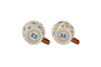 Luxusbetten24 Salen Becher-Set Buntes Steingut 2‑teilig für Getränke