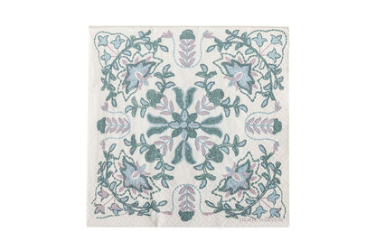 Florine Papierservietten Blau – 33×33 cm, 20 Stück, Blumenmuster