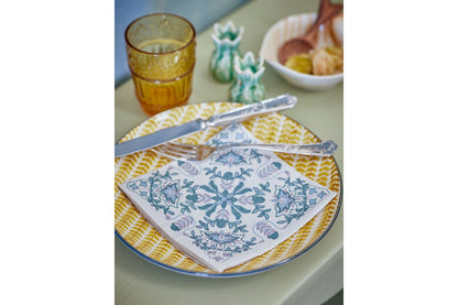 Florine Papierservietten Blau – 33×33 cm, 20 Stück, Blumenmuster