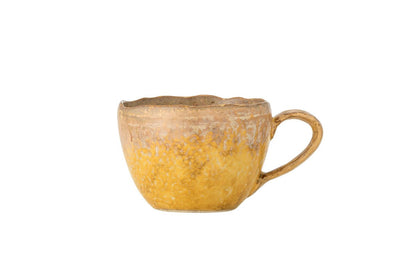 Solin Gelbe Steingut‑Tasse – Handgefertigt, Gelb, 300 ml