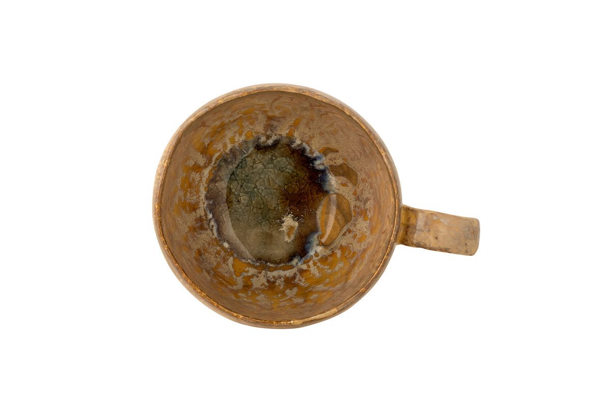 Solin Gelbe Steingut‑Tasse – Handgefertigt, Gelb, 300 ml
