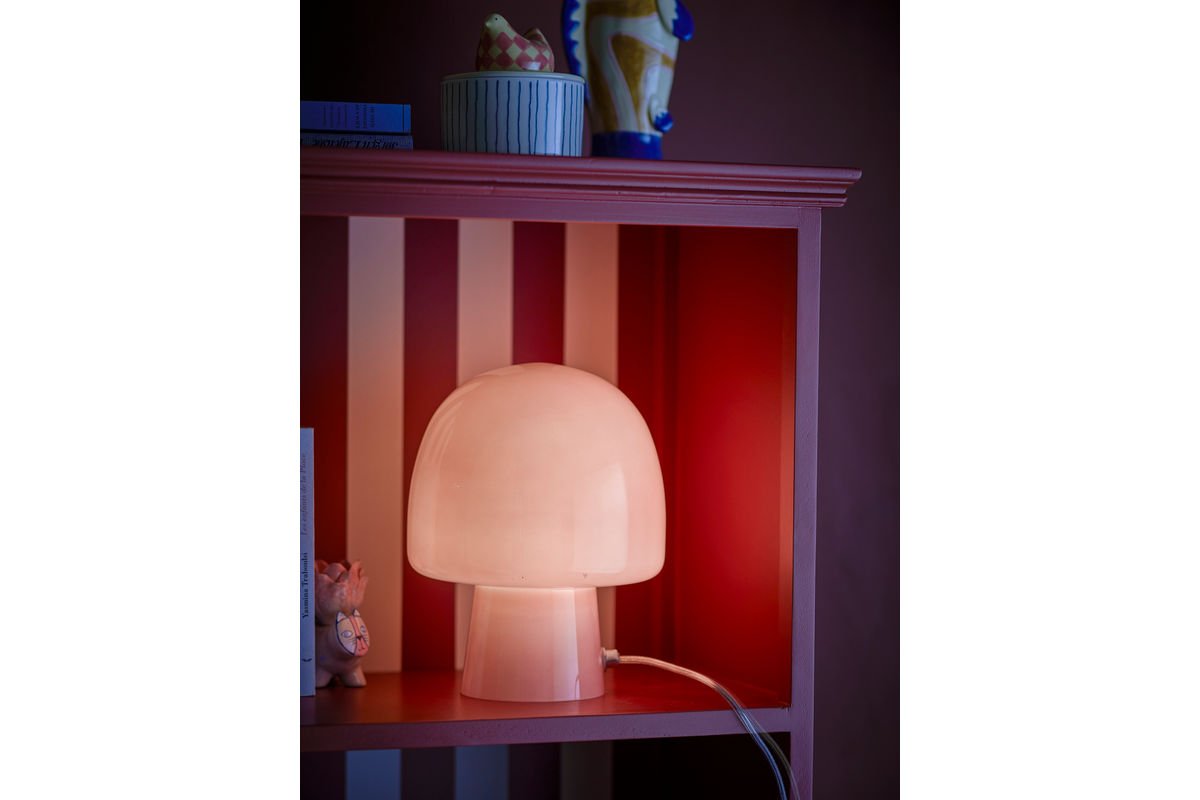 Tischlampe Nysa Moderne Glasleuchte Pilzform Blau Wohnzimmer Dekor