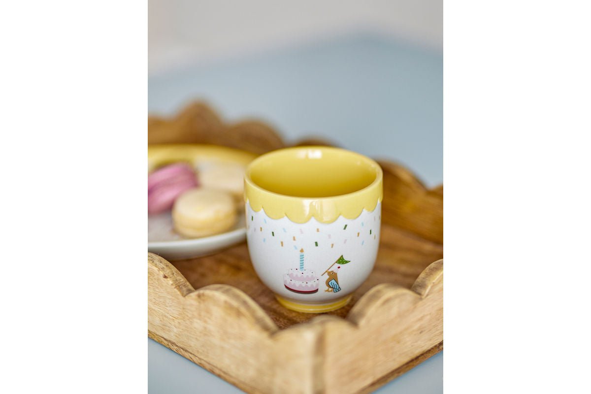 Suma Tasse aus Steingut, Klassische Gelbe Ausführung