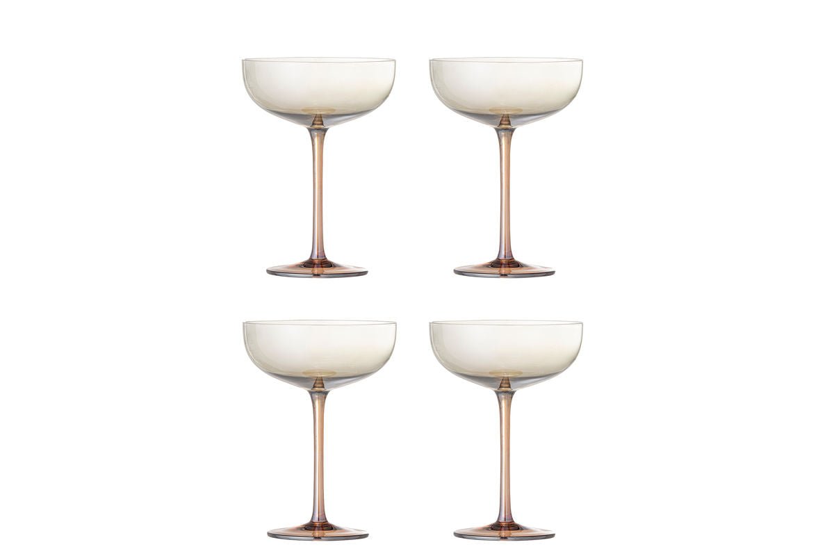 Luxusbetten24 Bianca Cocktailgläser – Bronze Glas mit Perlmutt-Effekt 4er-Set