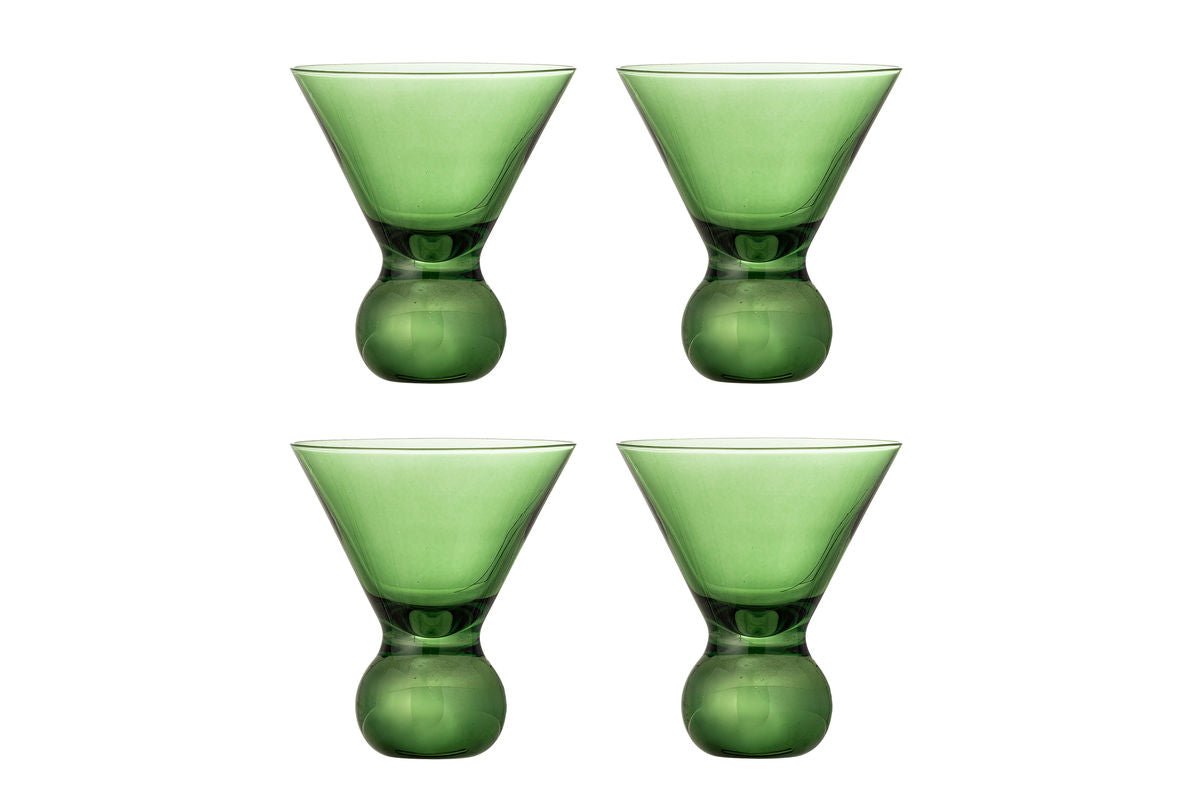 Luxusbetten24 Elvo Cocktailgläser Farbiges Glas Skulpturale Form 4er-Set