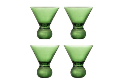 Luxusbetten24 Elvo Cocktailgläser Farbiges Glas Skulpturale Form 4er-Set