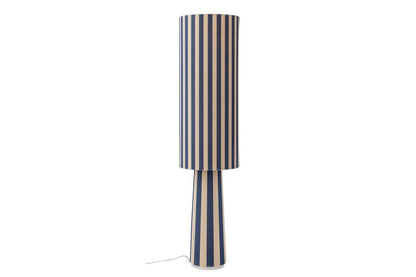 Stehlampe Feli – Blau, Velours-Schirm