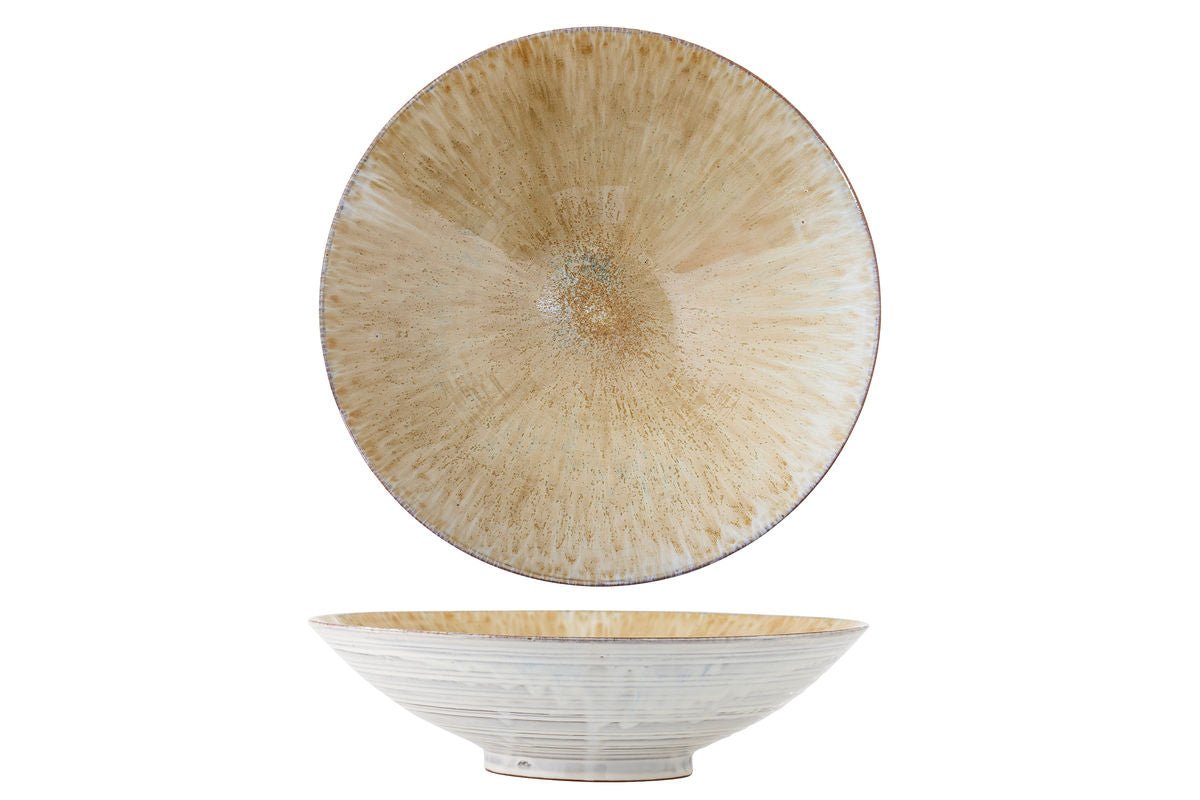 Sorin Elegante Handgefertigte Schale aus Steingut, Natur, Dekorativ