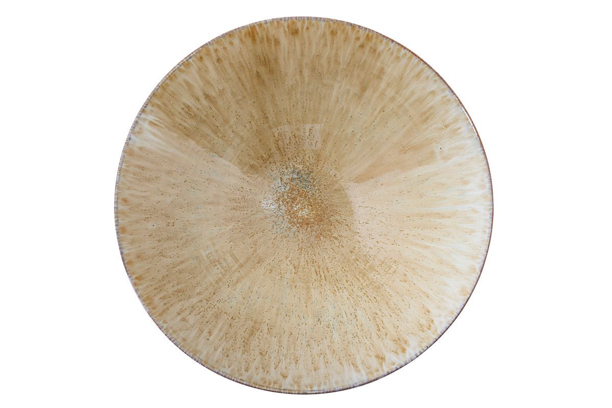 Sorin Elegante Handgefertigte Schale aus Steingut, Natur, Dekorativ