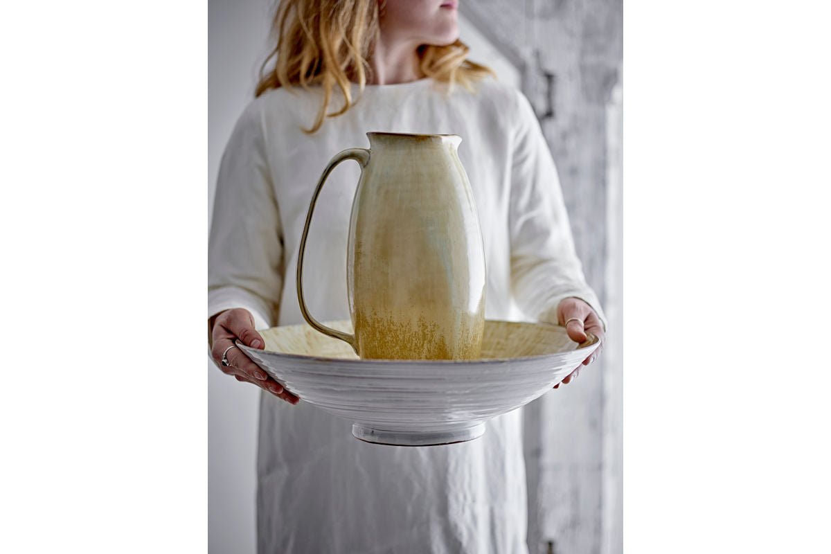 Sorin Elegante Handgefertigte Schale aus Steingut, Natur, Dekorativ