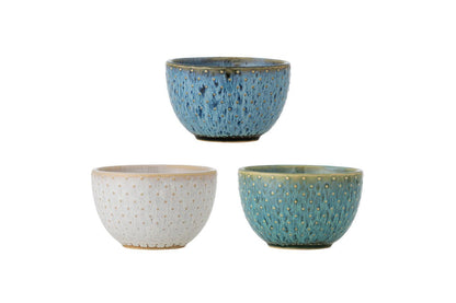 Luxusbetten24 Vexan Schale Aus Steingut 3er Set Blau/Natur