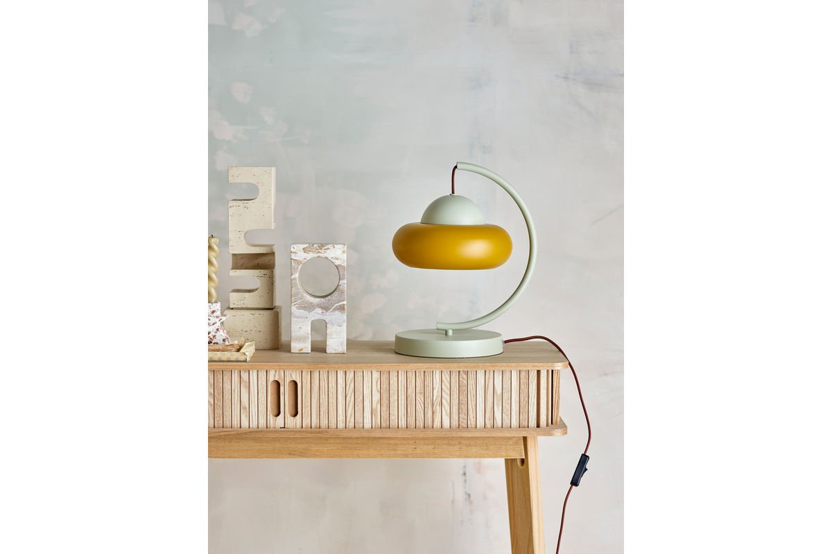 Duckbert Design Tischlampe aus Metall – Grau/Gelb