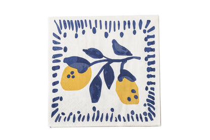 Luxusbetten24 Azzura Papierservietten, Mediterranes Design, Blau, 33 × 33 cm, 20 Stück