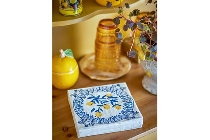 Luxusbetten24 Azzura Papierservietten, Mediterranes Design, Blau, 33 × 33 cm, 20 Stück