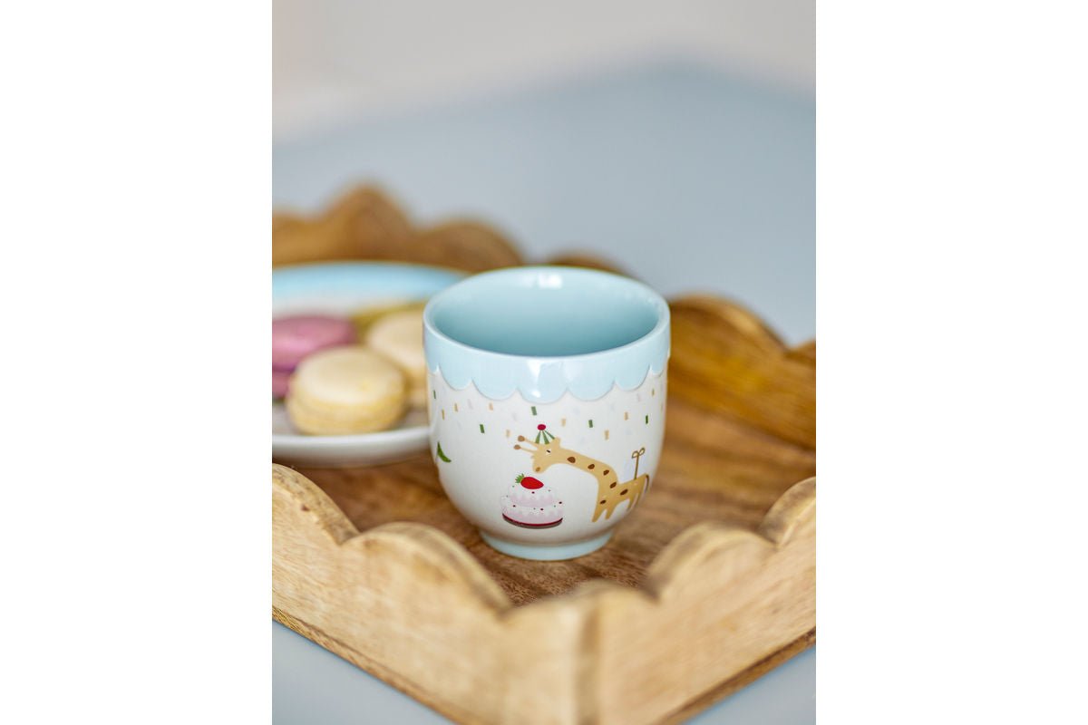 Luxusbetten24 Josie Kinder Tasse aus Steingut mit buntem Design