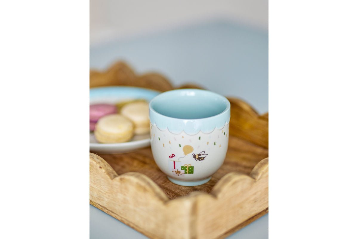 Luxusbetten24 Josie Kinder Tasse aus Steingut mit buntem Design