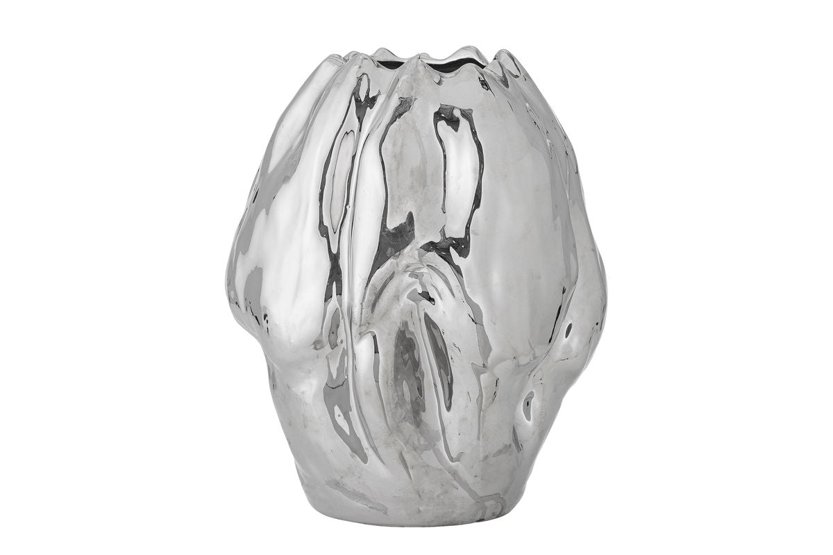 Argon Vase Silbernes Steingut Silber Design
