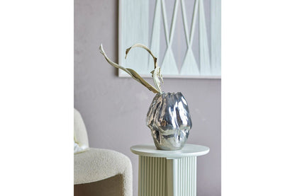 Argon Vase Silbernes Steingut Silber Design
