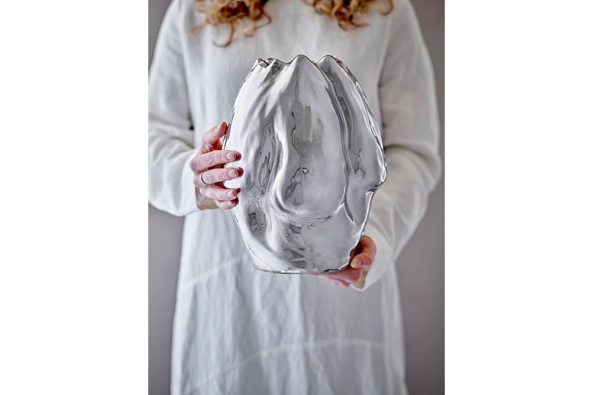 Argon Vase Silbernes Steingut Silber Design