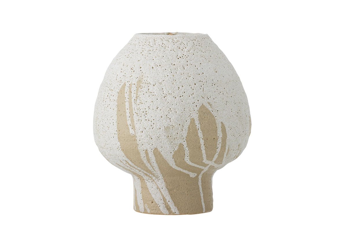 Luxusbetten24 Lina Vase Naturfarbenes Steingut Natur