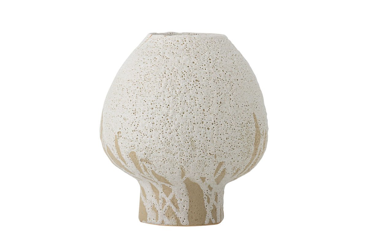 Luxusbetten24 Lina Vase Naturfarbenes Steingut Natur