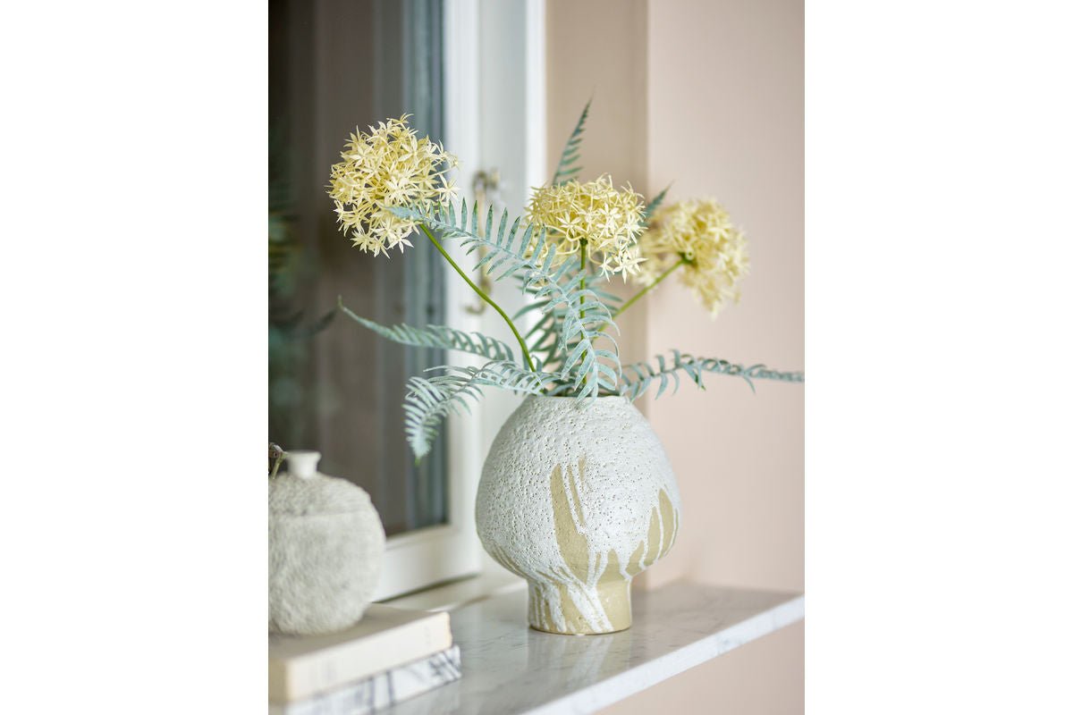 Luxusbetten24 Lina Vase Naturfarbenes Steingut Natur