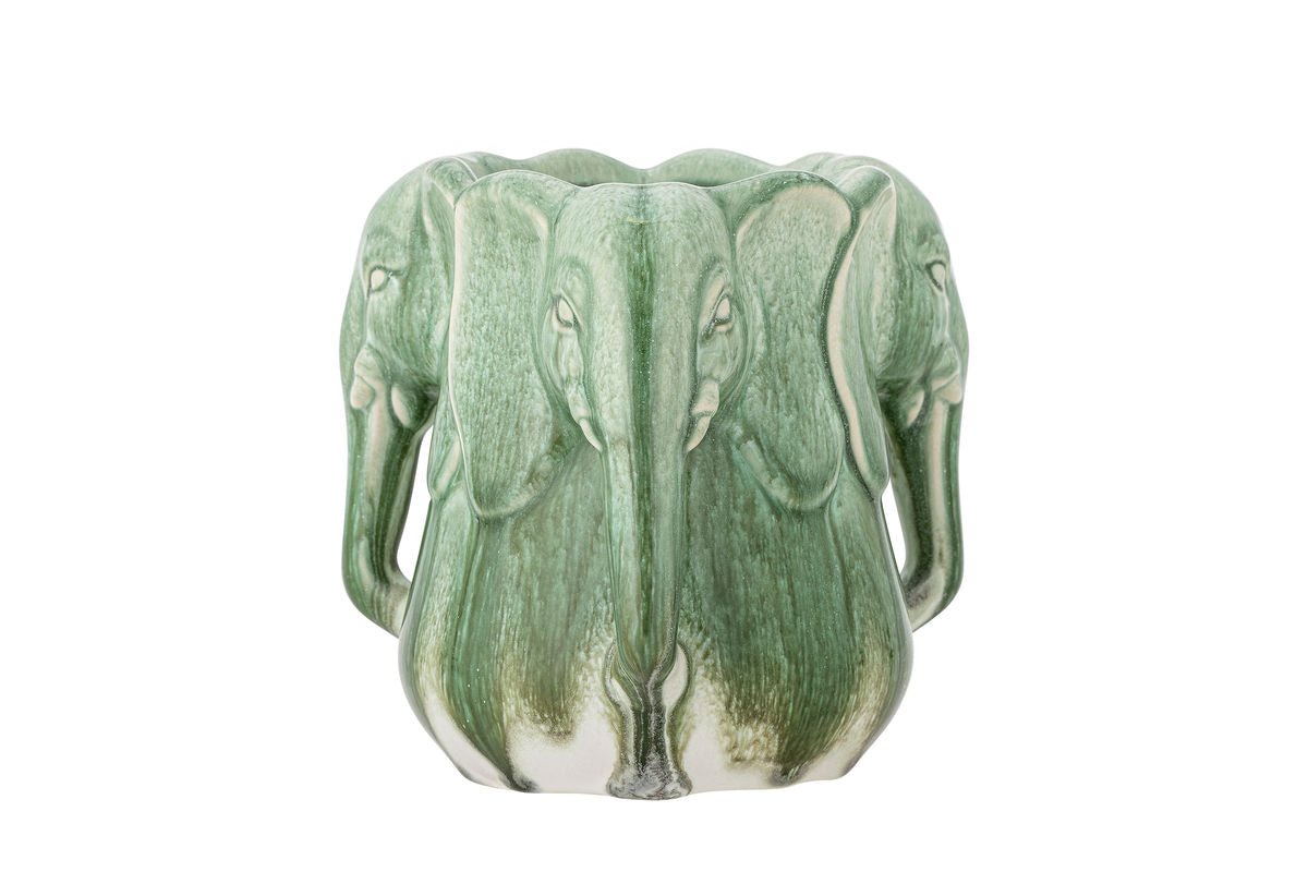 Luxusbetten24 Sylva Vase Skulpturales Steingut Grün