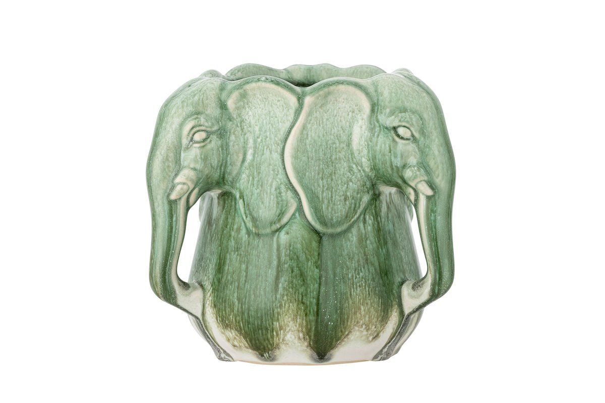 Luxusbetten24 Sylva Vase Skulpturales Steingut Grün
