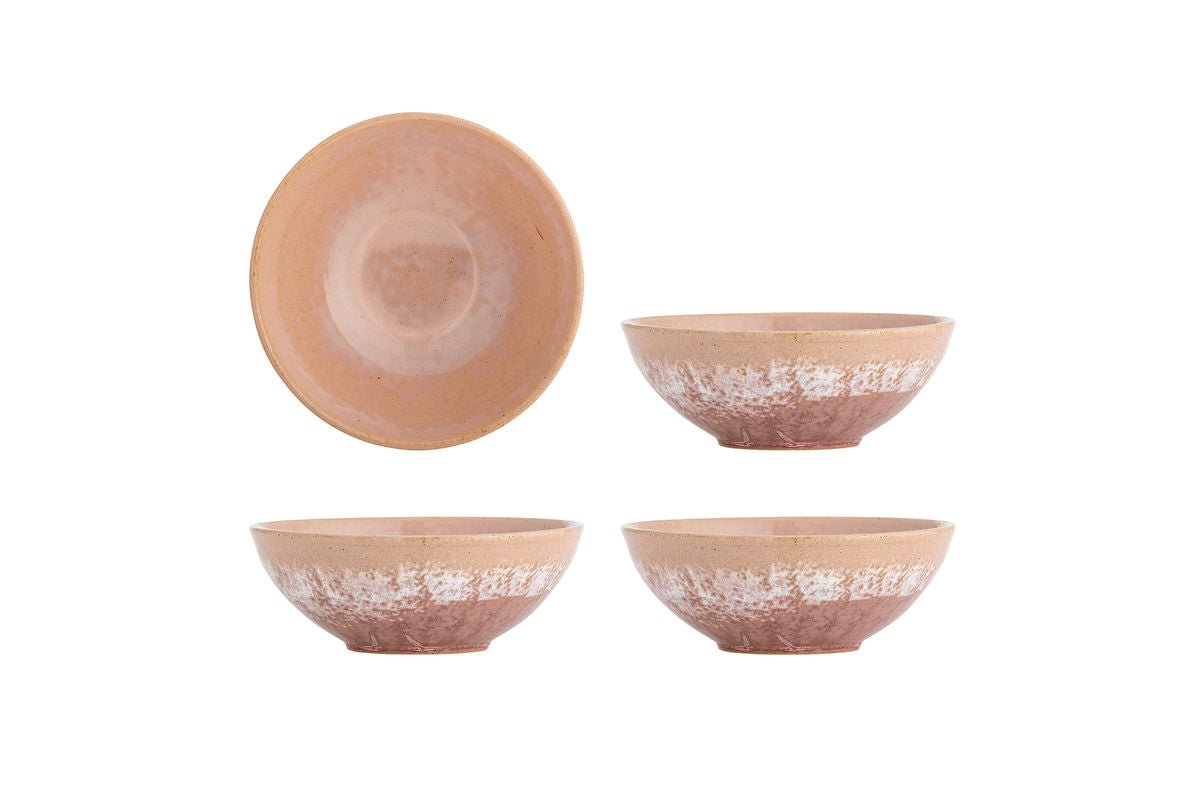 Luxusbetten24 Maddy Schalen – Reaktive Glasur, Rosé, 4er-Set
