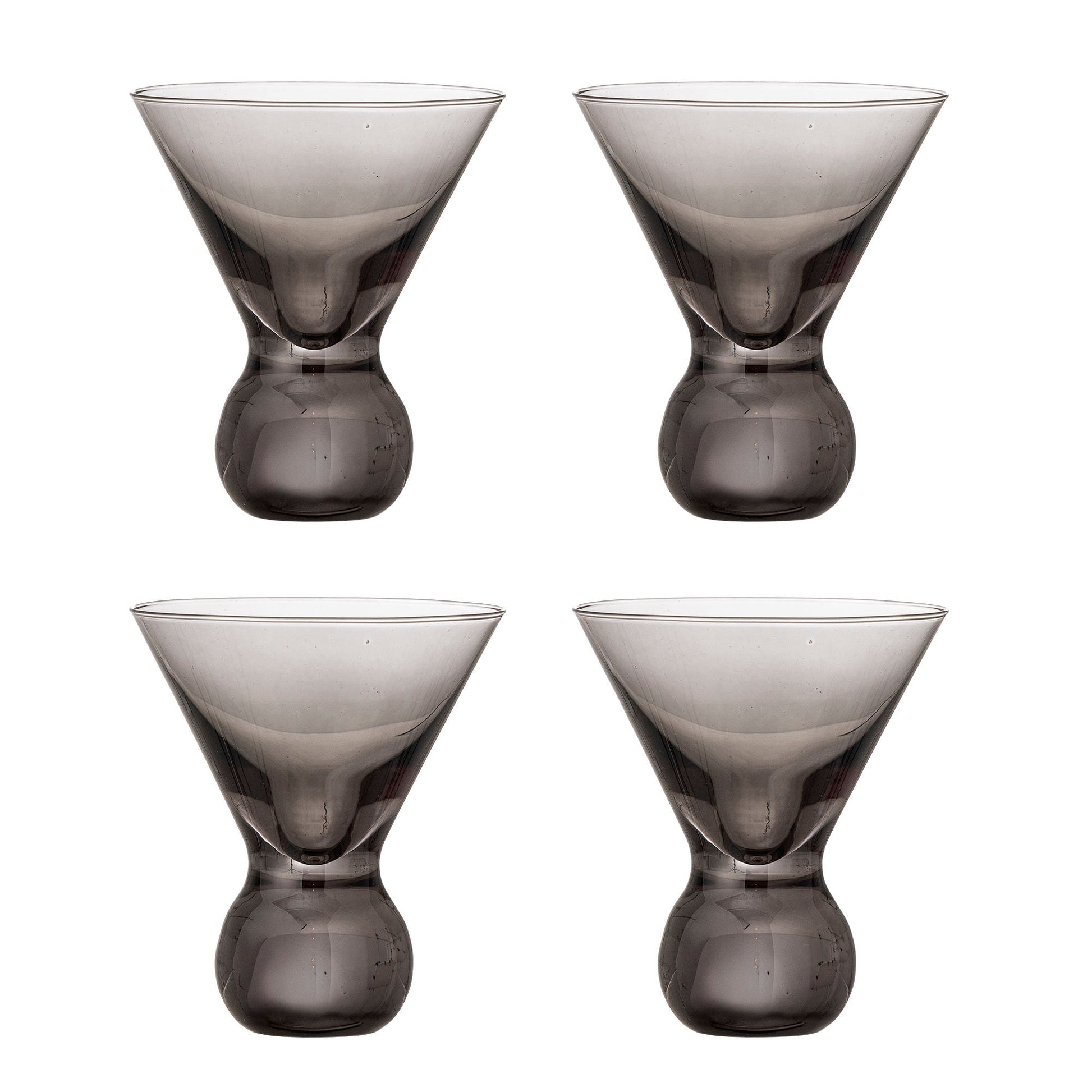 Luxusbetten24 Elvo Cocktailgläser Farbiges Glas Skulpturale Form 4er-Set
