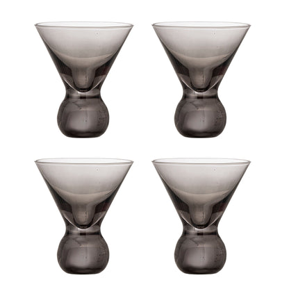 Luxusbetten24 Elvo Cocktailgläser Farbiges Glas Skulpturale Form 4er-Set