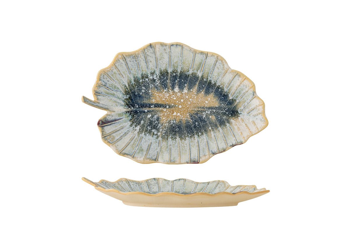 Luxusbetten24 Sunae Servierplatte aus Steingut, Blau