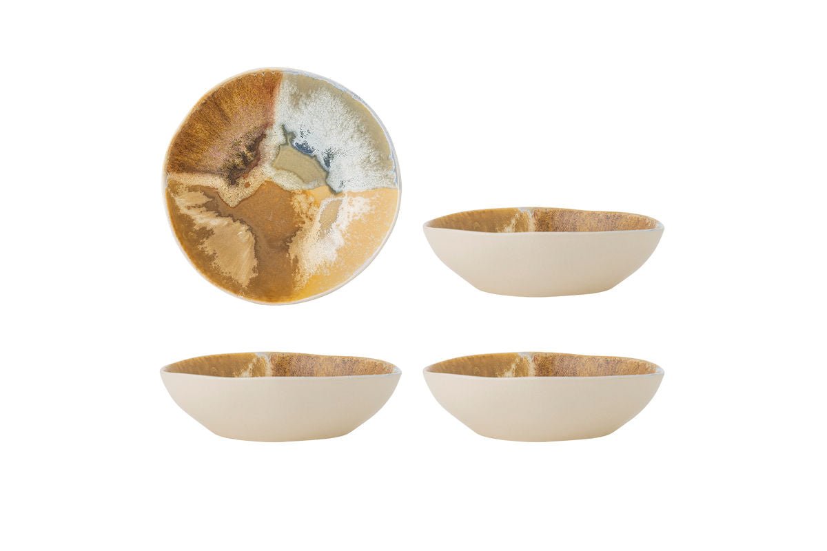 Schalen-Set „Limone“ – Gelbes Steingut (4‑teilig)