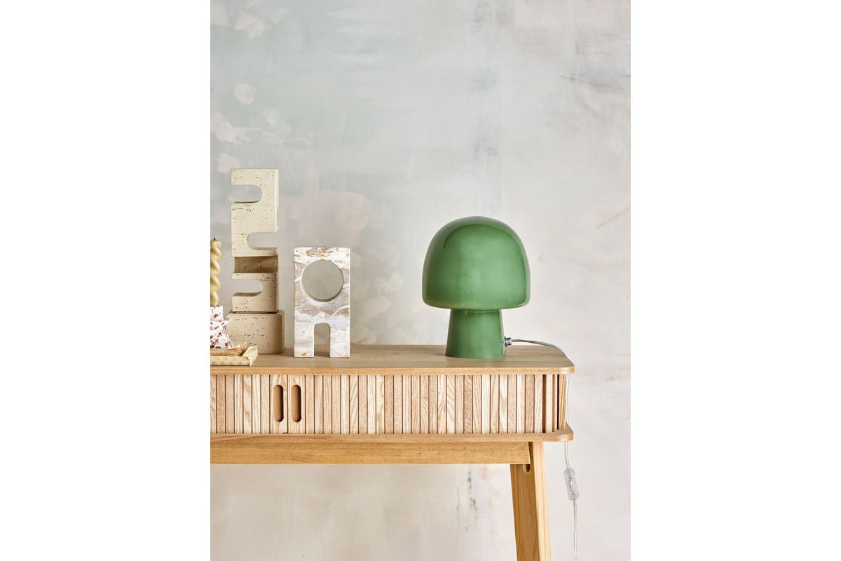Tischlampe Nysa Moderne Glasleuchte Pilzform Blau Wohnzimmer Dekor