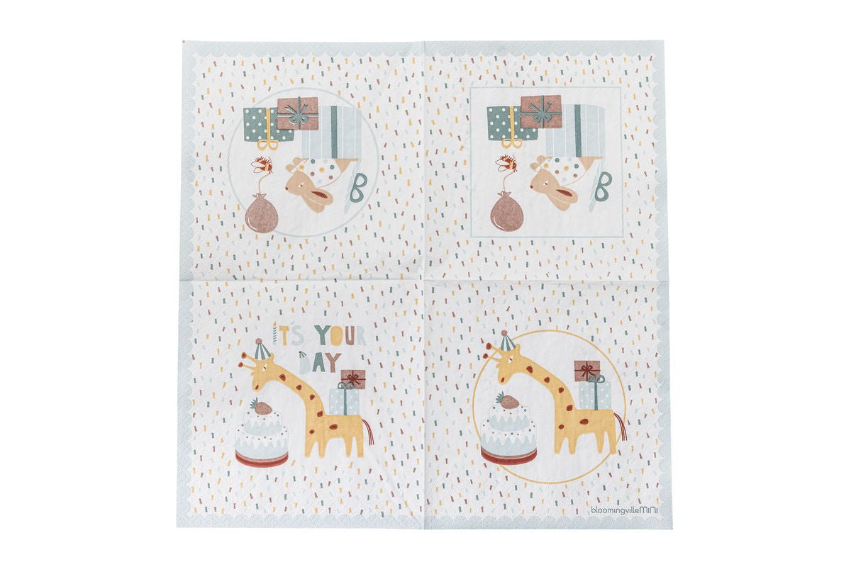 Luxusbetten24 Kinder-Servietten Party Friends Blaues Papier 20er-Set Blau