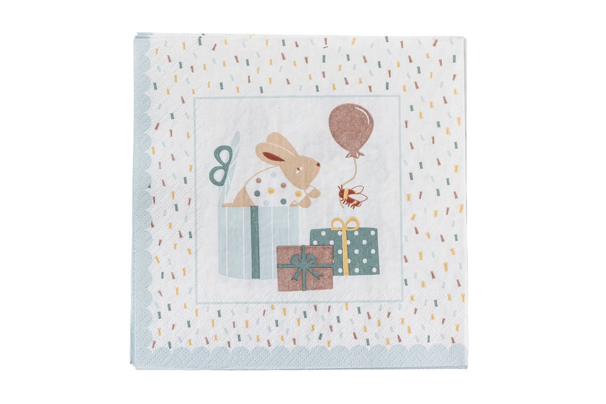 Luxusbetten24 Kinder-Servietten Party Friends Blaues Papier 20er-Set Blau