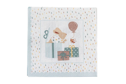 Luxusbetten24 Kinder-Servietten Party Friends Blaues Papier 20er-Set Blau
