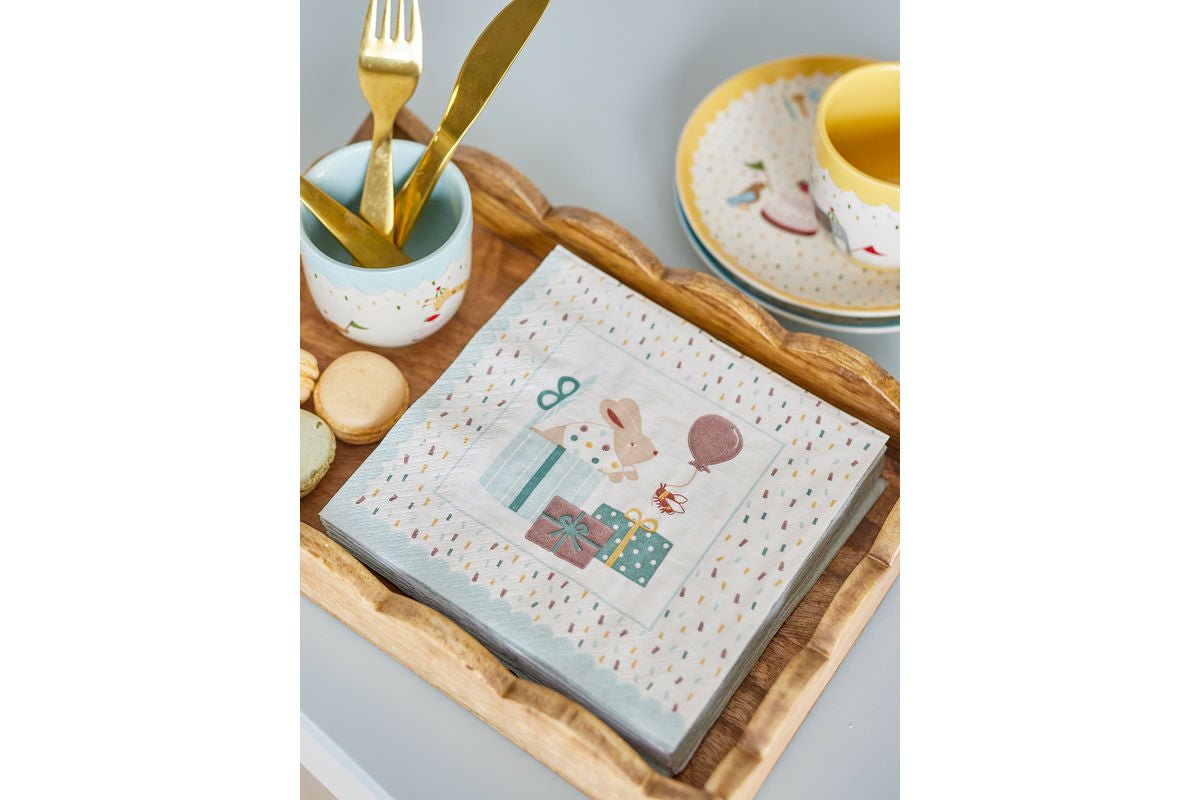 Luxusbetten24 Kinder-Servietten Party Friends Blaues Papier 20er-Set Blau