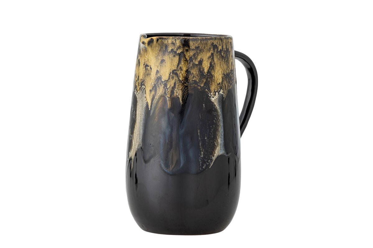 Luxusbetten24 Terrion – Handgefertigte Steingut Vase in Schwarz Dekoration