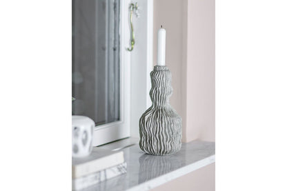 Kerzenhalter Nora Graues Polyresin Grau