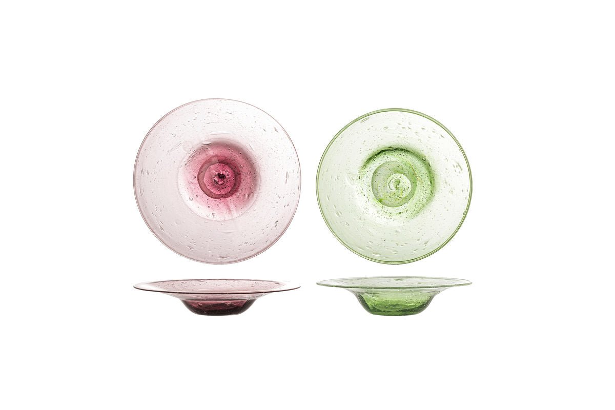 Luxusbetten24 Arimo Teller-Set Buntes Glas 2-Teilig