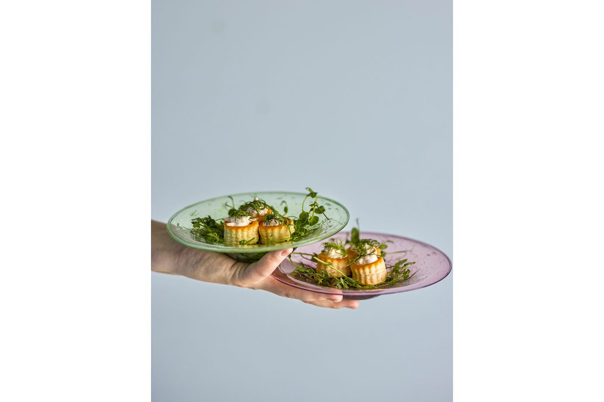 Luxusbetten24 Arimo Teller-Set Buntes Glas 2-Teilig