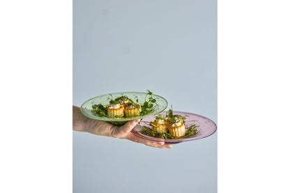 Luxusbetten24 Arimo Teller-Set Buntes Glas 2-Teilig