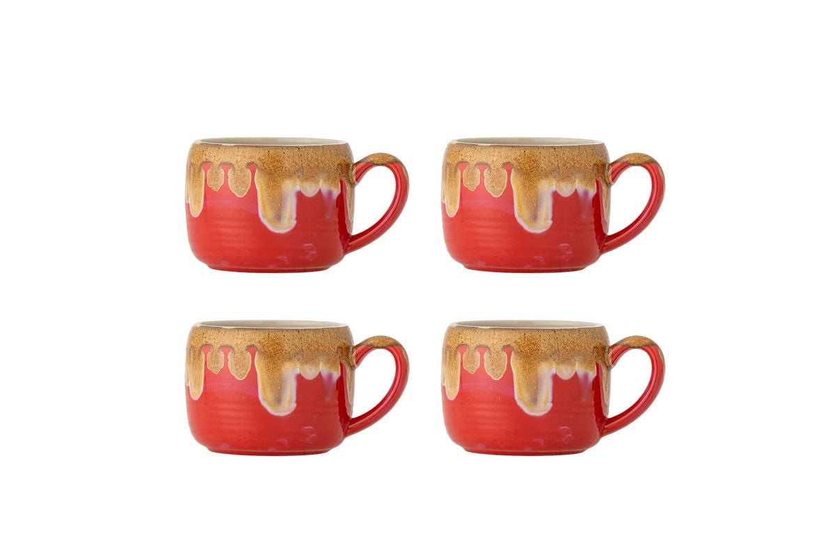 Luxusbetten24 Linea Becher Steingut 4er Set Multipack