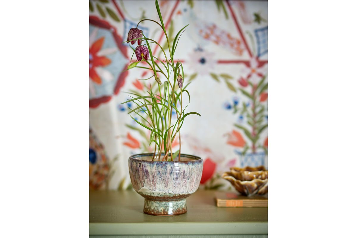 Luxusbetten24 Nerila Blumentopf – Blaues Steingut