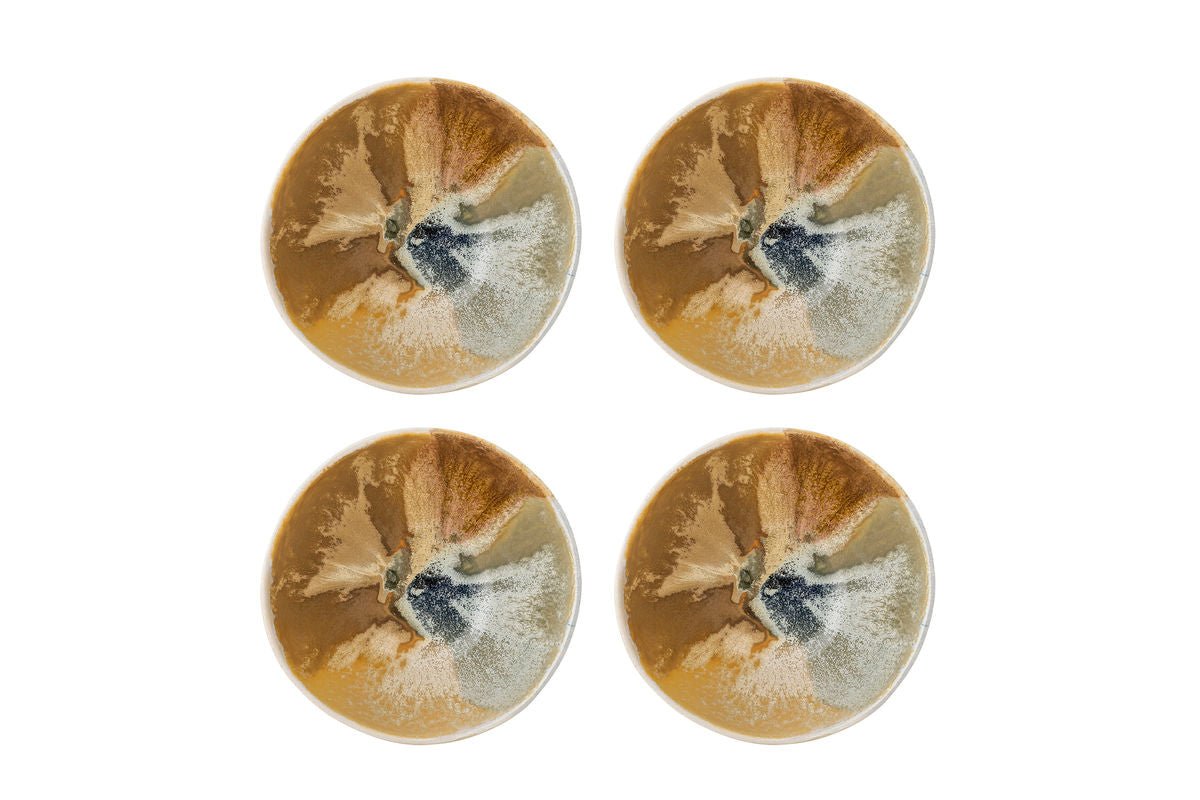 Schalen-Set „Solari“ – Gelbes Steingut (4‑teilig)