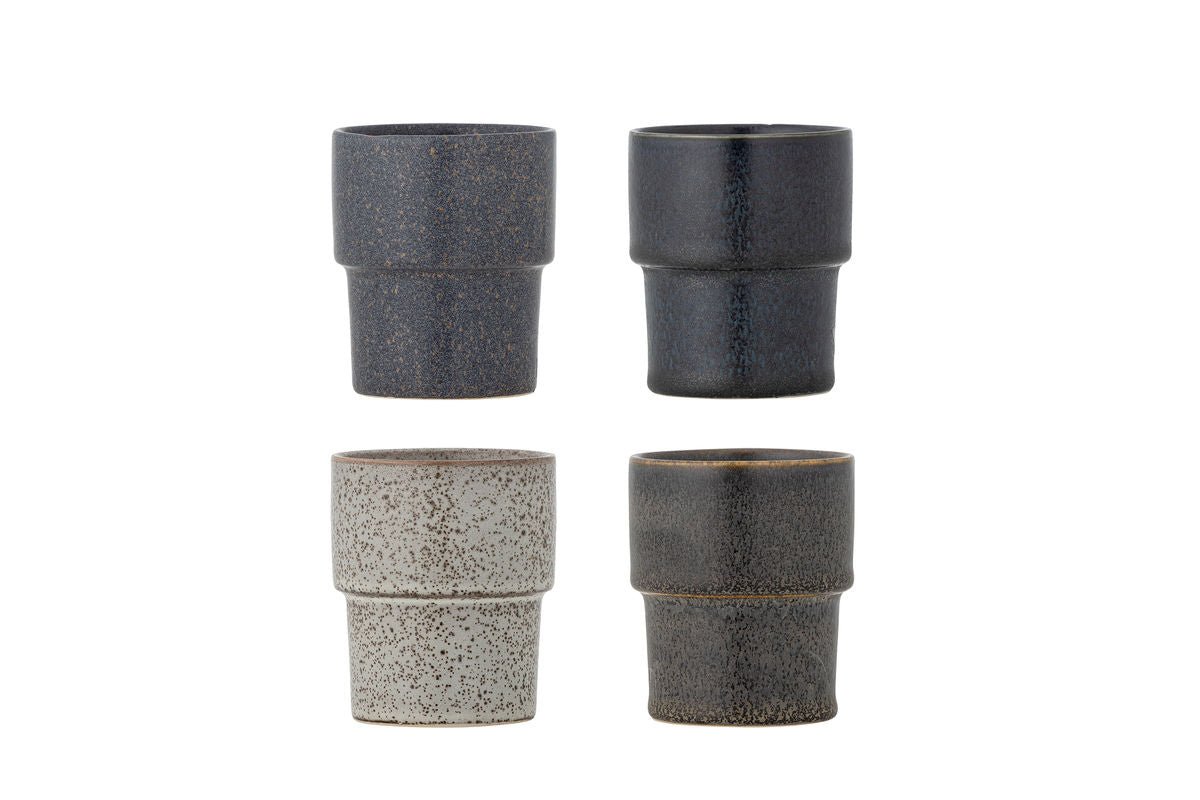 Becher-Set Varnö Braun Steingut 4-teilig für Zuhause Kaffee