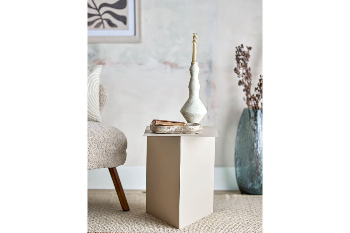 Luxusbetten24 Aira Beistelltisch Metall Naturton Beige