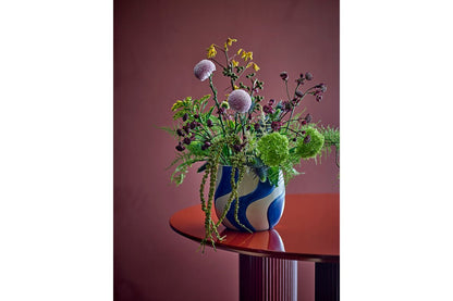 Luxusbetten24 Maris Blumentopf – Blaues Steingut, Blau