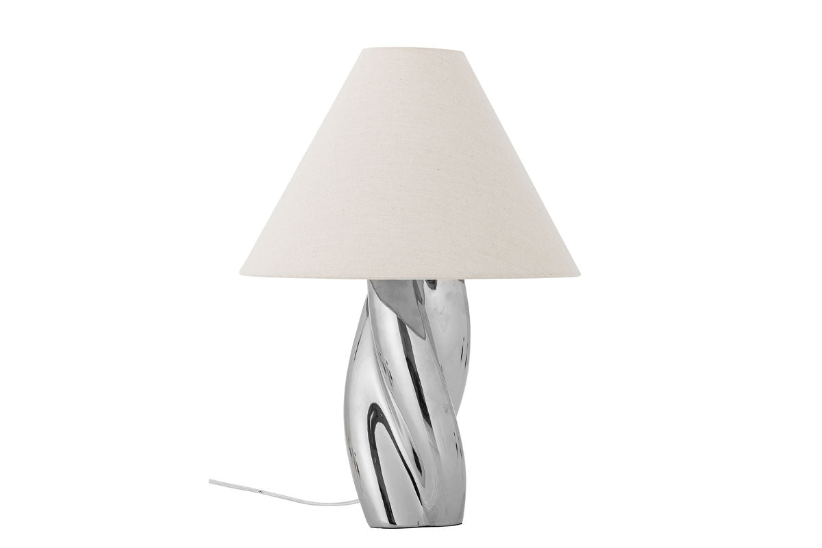 Luxusbetten24 Astro Tischlampe – Moderne Versilbertes Steingut, Silber, Wohnzimmer